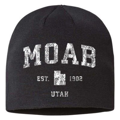 Moab Utah Ut Vintage Athletic Sports Design Sustainable Beanie