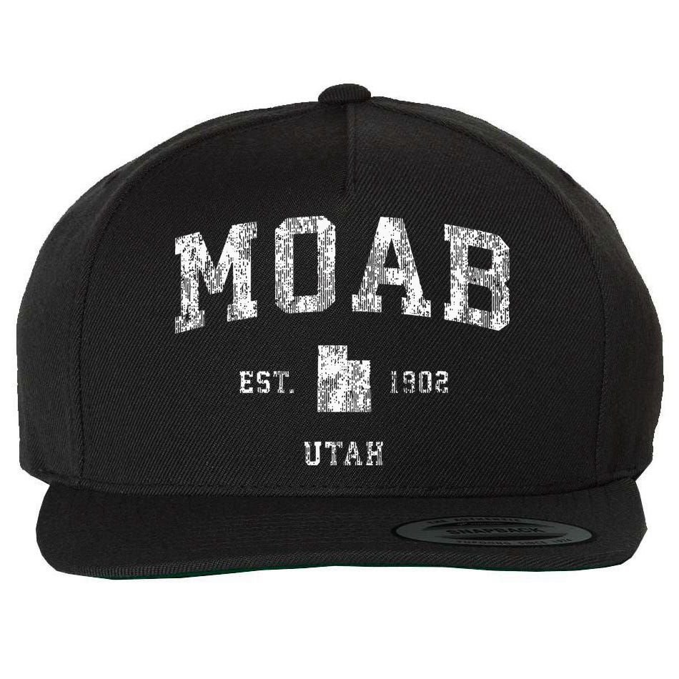 Moab Utah Ut Vintage Athletic Sports Design Wool Snapback Cap