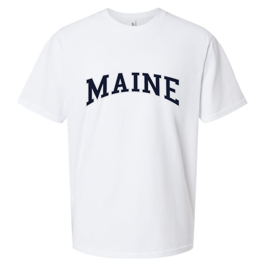 Maine Usa Varsity Style Sueded Cloud Jersey T-Shirt