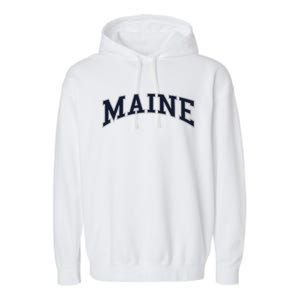 Maine Usa Varsity Style Garment-Dyed Fleece Hoodie