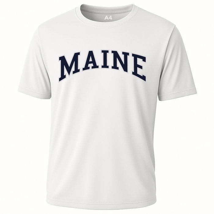 Maine Usa Varsity Style Cooling Performance Crew T-Shirt