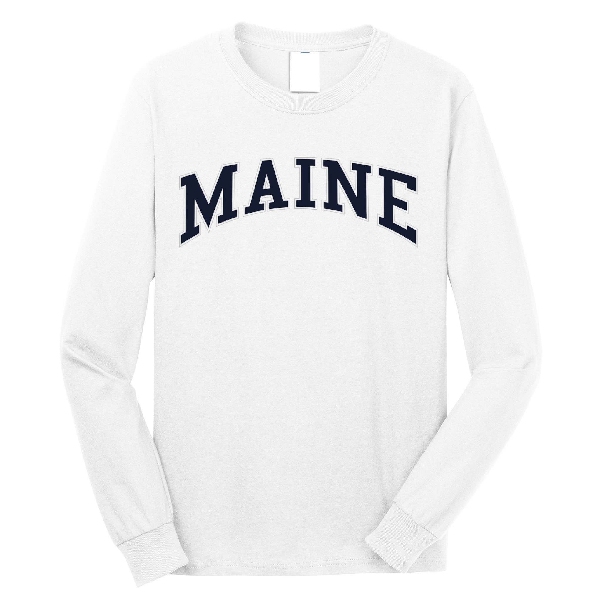 Maine Usa Varsity Style Long Sleeve Shirt