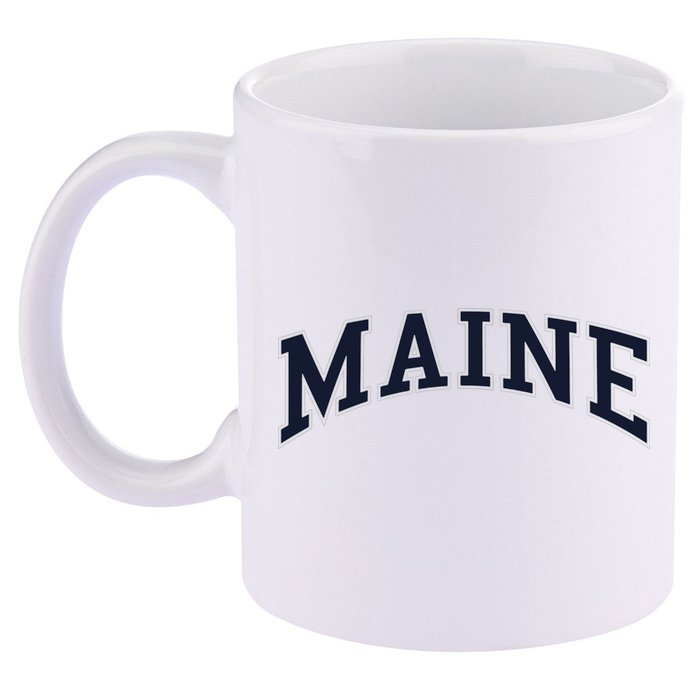 Maine Usa Varsity Style 11oz C Handle Ceramic Mug