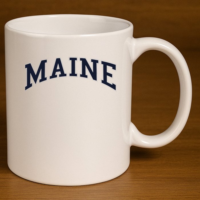 Maine Usa Varsity Style 11oz C Handle Ceramic Mug