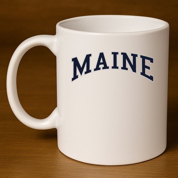 Maine Usa Varsity Style 11oz C Handle Ceramic Mug