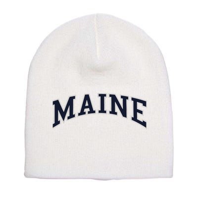 Maine Usa Varsity Style Short Acrylic Beanie