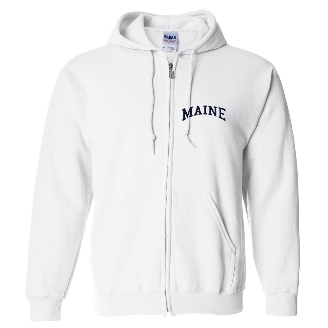 Maine Usa Varsity Style Full Zip Hoodie