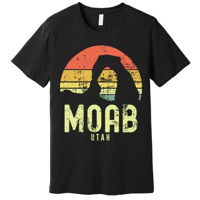 Moab Utah Vintage Sunset Arches Adventure Outdoors Meaningful Premium T-Shirt
