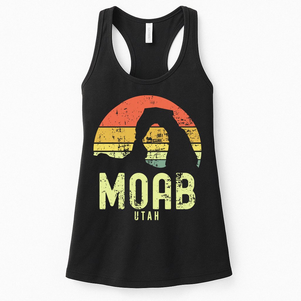 Moab Utah Vintage Sunset Arches Adventure Outdoors Meaningful Womens Tank Top