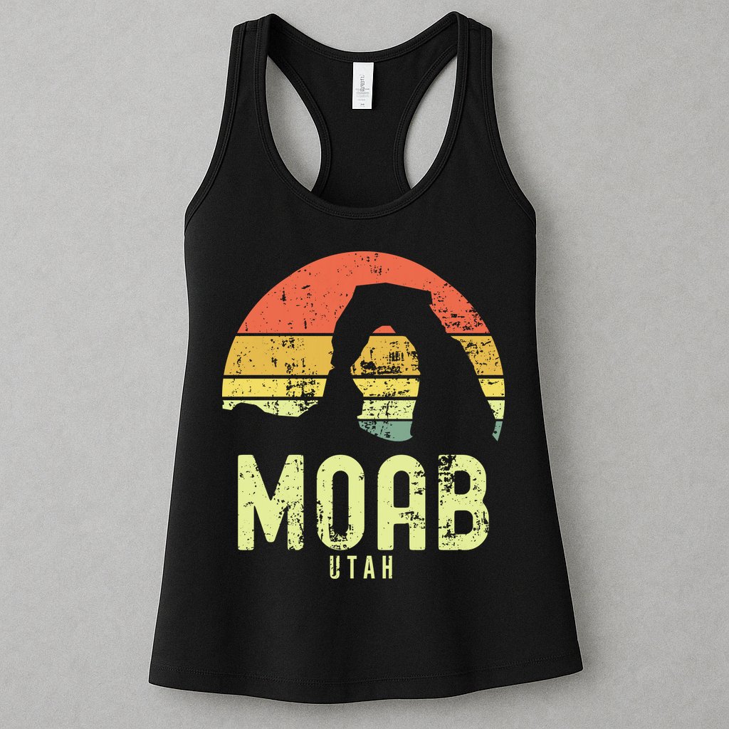 Moab Utah Vintage Sunset Arches Adventure Outdoors Meaningful Womens Tank Top