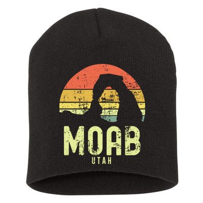Moab Utah Vintage Sunset Arches Adventure Outdoors Meaningful Short Acrylic Beanie
