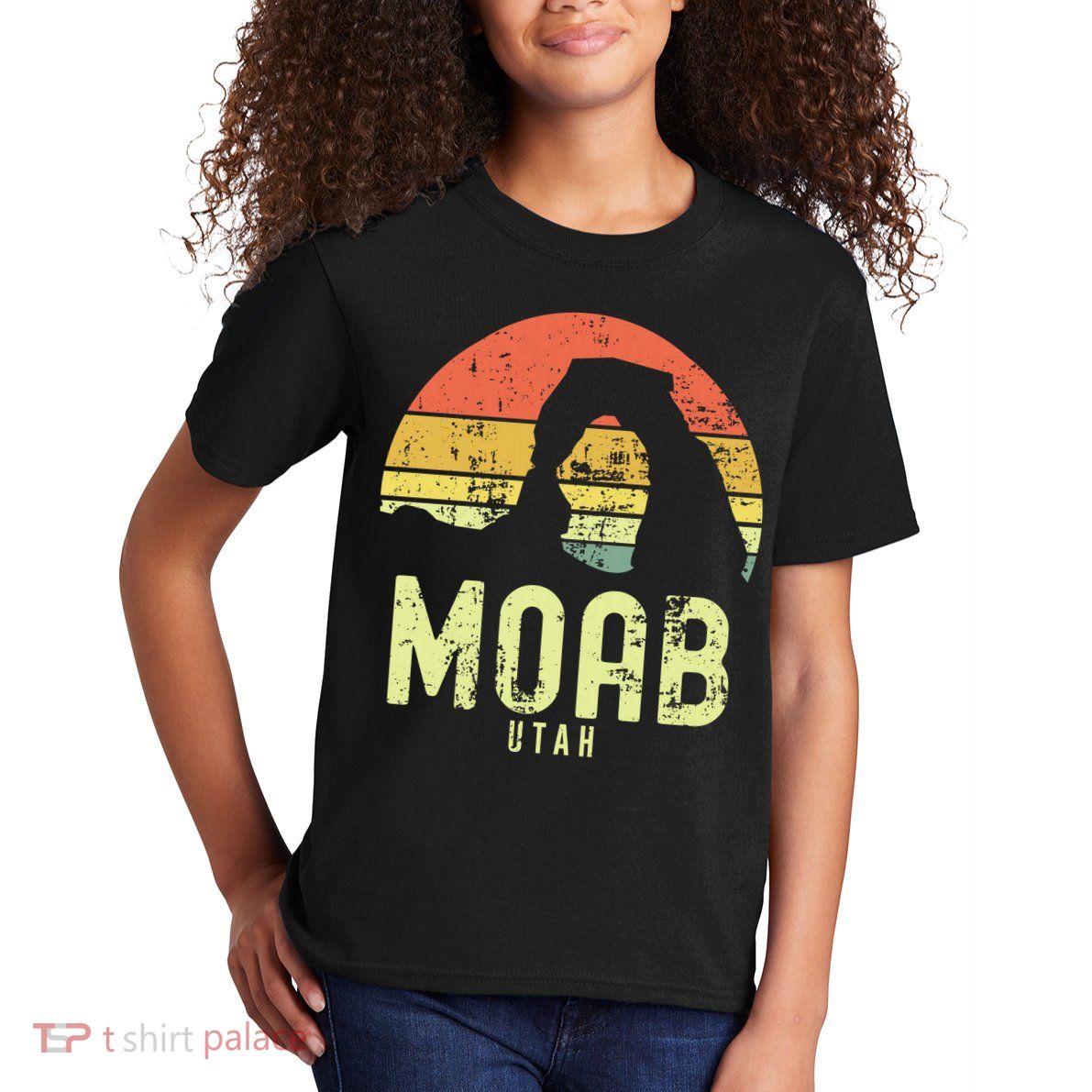 Moab Utah Vintage Sunset Arches Adventure Outdoors Meaningful Kids T-Shirt
