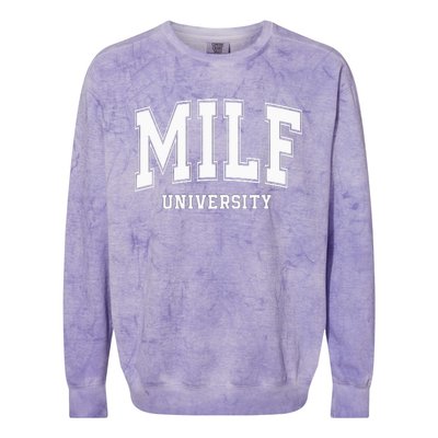 MILF University vintage funny saying sarcastic sexy mom MILF Colorblast Crewneck Sweatshirt