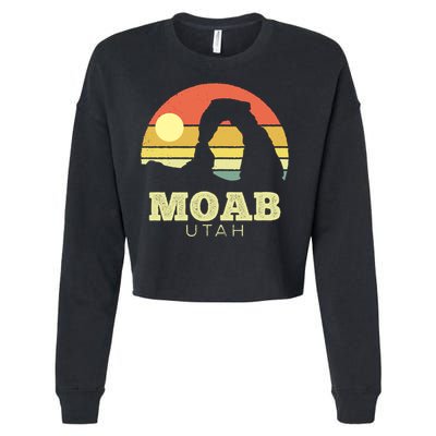 Moab Utah Vintage Sunset Arches Adventure Outdoors Meaningful Gift Cropped Pullover Crew