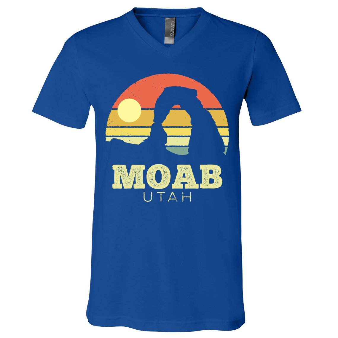Moab Utah Vintage Sunset Arches Adventure Outdoors Meaningful Gift V-Neck T-Shirt