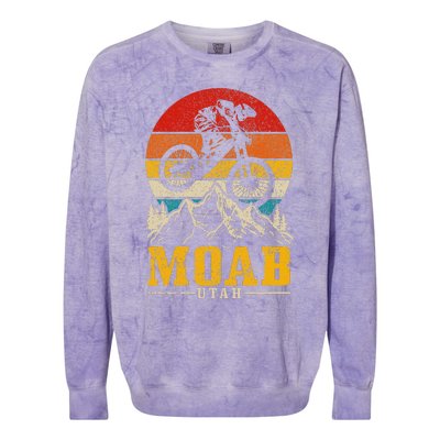 Moab Utah Vintage Mountain Bike Mtb Downhill Usa Colorblast Crewneck Sweatshirt