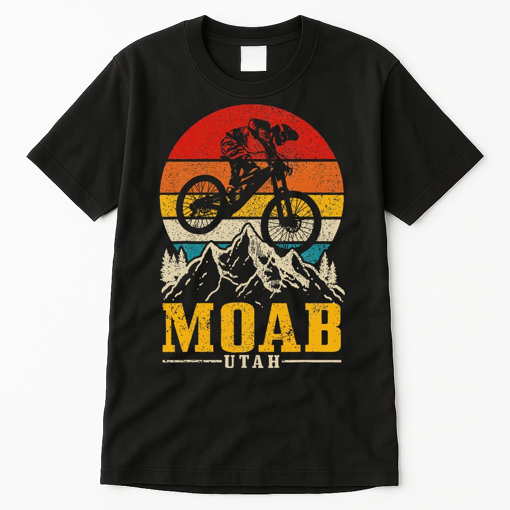 Moab Utah Vintage Mountain Bike Mtb Downhill Usa Tall T-Shirt