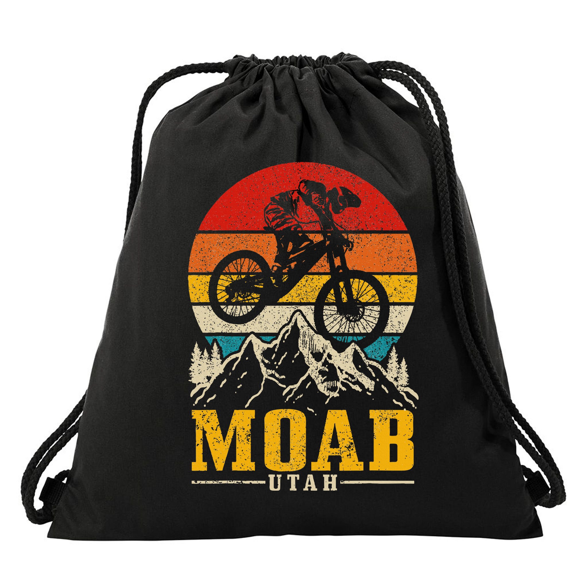 Moab Utah Vintage Mountain Bike Mtb Downhill Usa Drawstring Bag