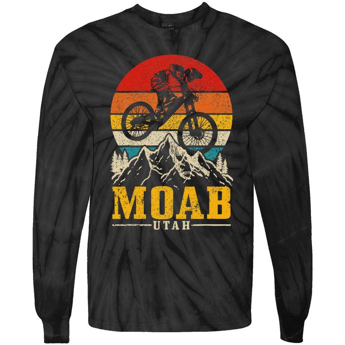 Moab Utah Vintage Mountain Bike Mtb Downhill Usa Tie-Dye Long Sleeve Shirt