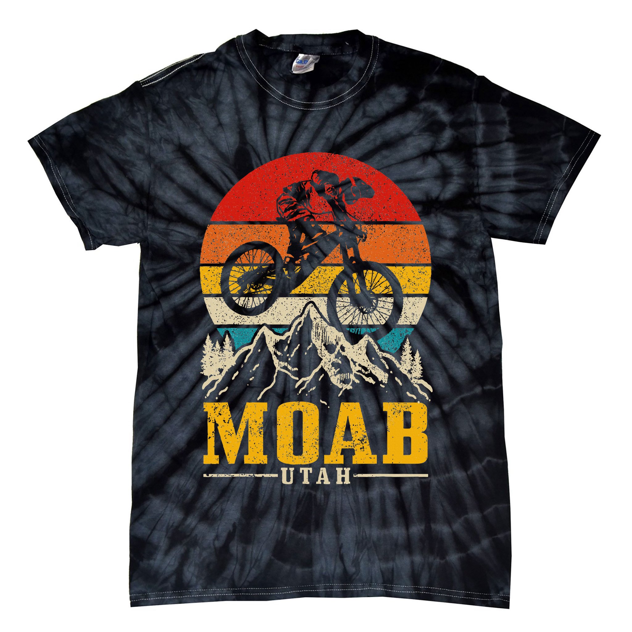 Moab Utah Vintage Mountain Bike Mtb Downhill Usa Tie-Dye T-Shirt