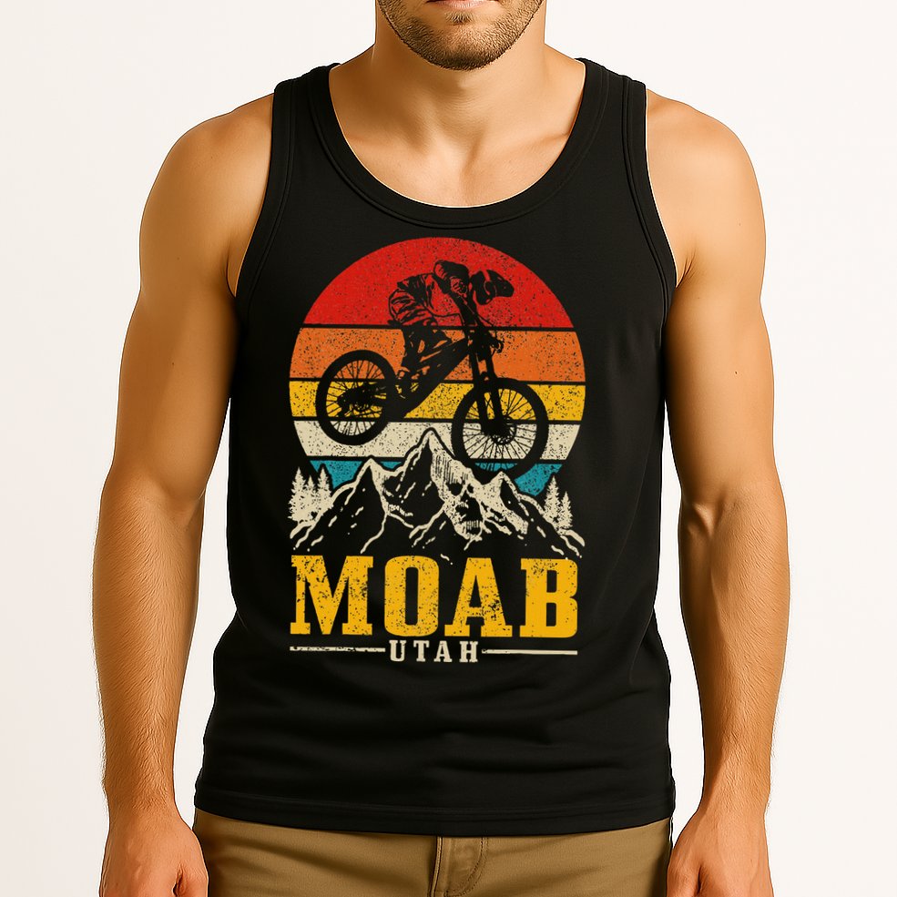 Moab Utah Vintage Mountain Bike Mtb Downhill Usa Tank Top
