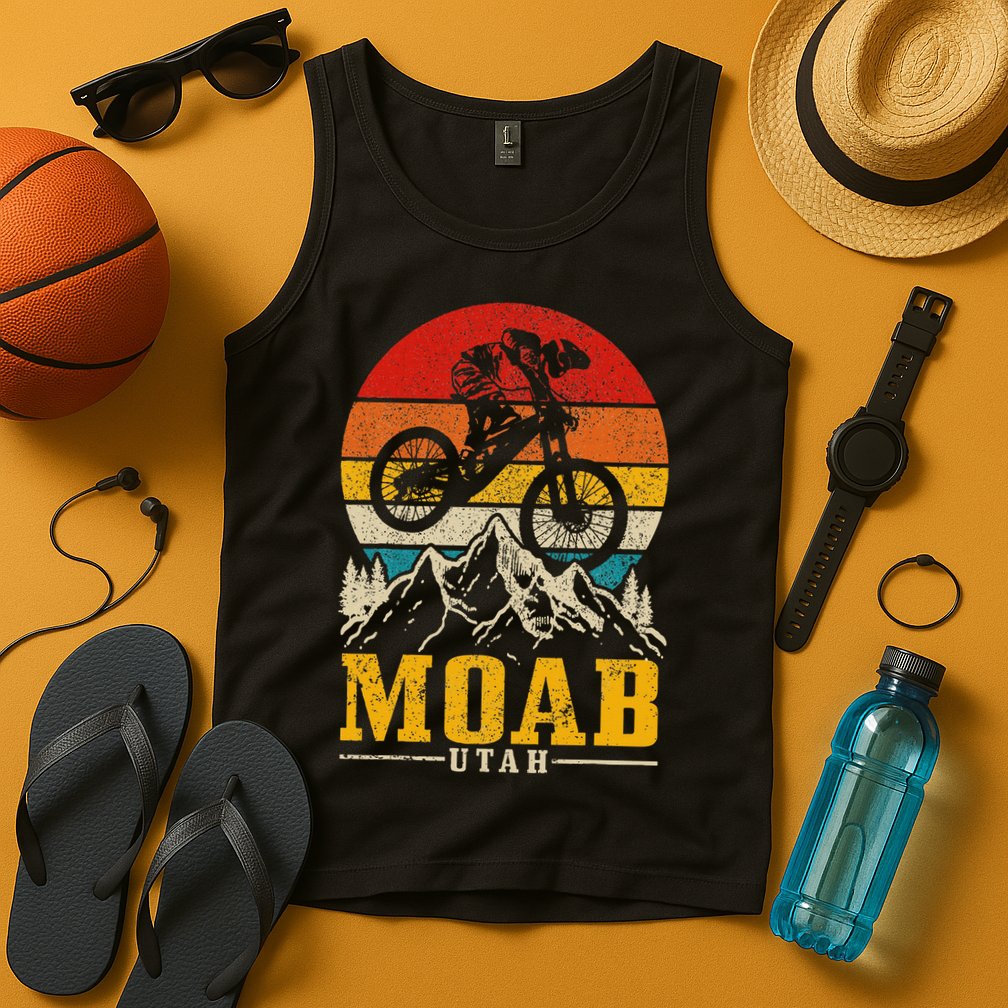 Moab Utah Vintage Mountain Bike Mtb Downhill Usa Tank Top