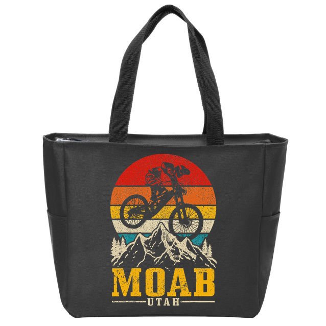 Moab Utah Vintage Mountain Bike Mtb Downhill Usa Zip Tote Bag