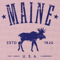 Maine Usa With Moose Distressed Design Souvenir 25L Jumbo Tote