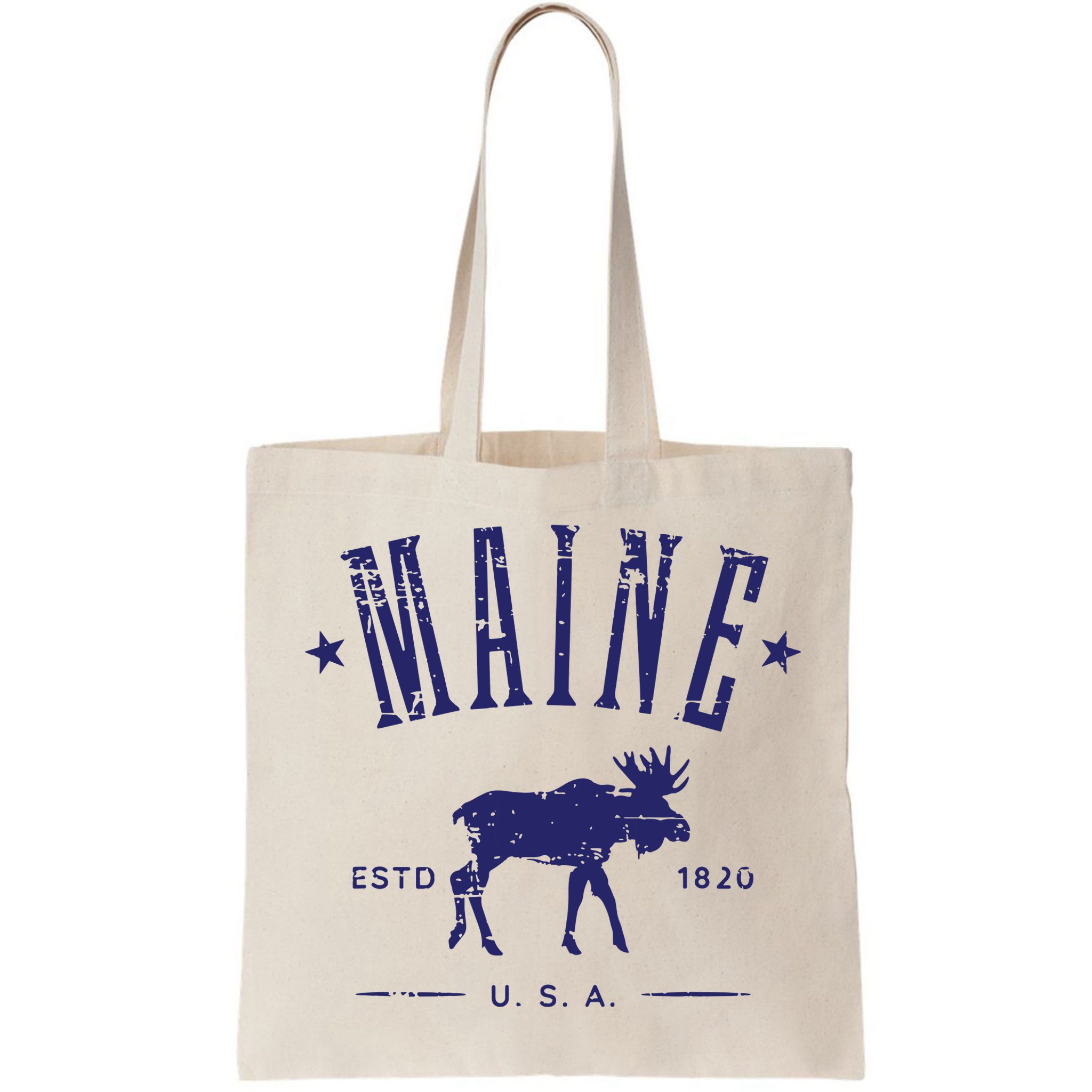 Maine Usa With Moose Distressed Design Souvenir Bag