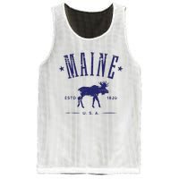 Maine Usa With Moose Distressed Design Souvenir Mesh Reversible Basketball Jersey Tank