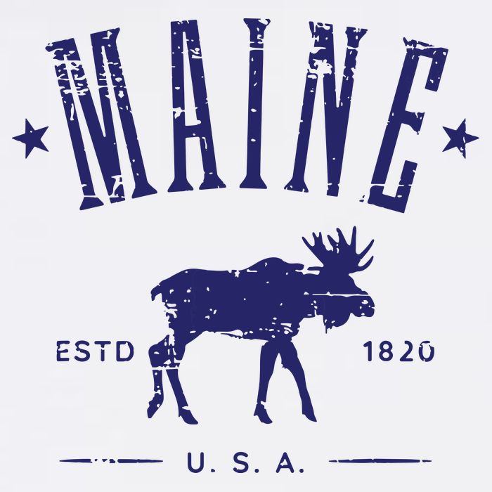 Maine Usa With Moose Distressed Design Souvenir Visor