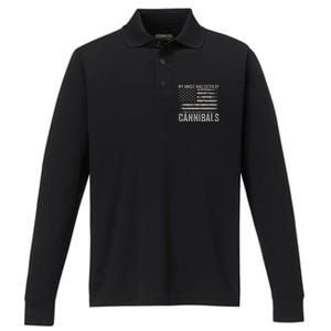 My Uncle Was Eaten By Cannibals Performance Long Sleeve Polo