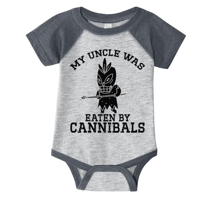 My Uncle Was Eaten By Cannibals Funny Biden Infant Baby Jersey Bodysuit
