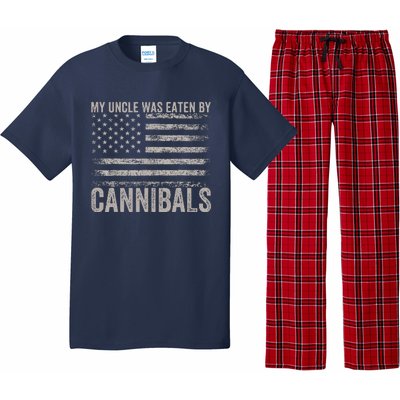 My Uncle Was Eaten By Cannibals Funny Usa Flag 4th Of Pajama Set