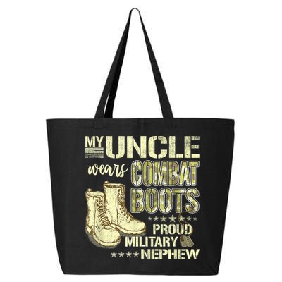 My Uncle Wears Combat Boots Dog Tags Proud Military Nephew 25L Jumbo Tote