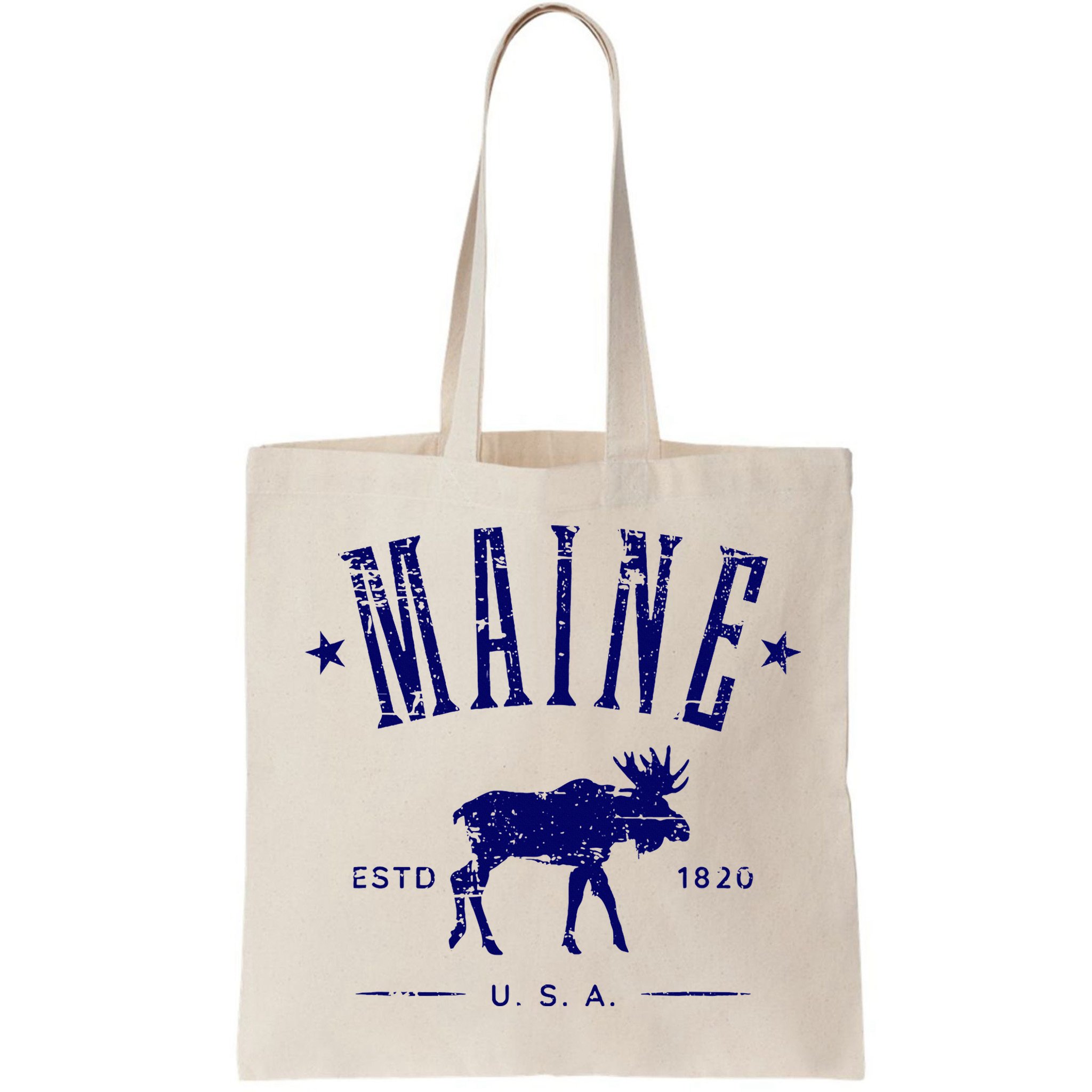Maine Usa With Moose Distressed Design Souvenir Bag