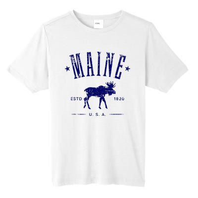 Maine Usa With Moose Distressed Design Souvenir Tall Fusion ChromaSoft Performance T-Shirt