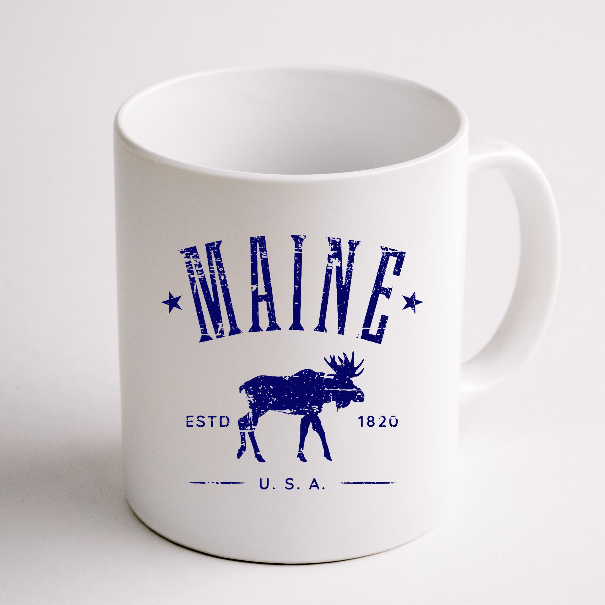 Maine Usa With Moose Distressed Design Souvenir Mug