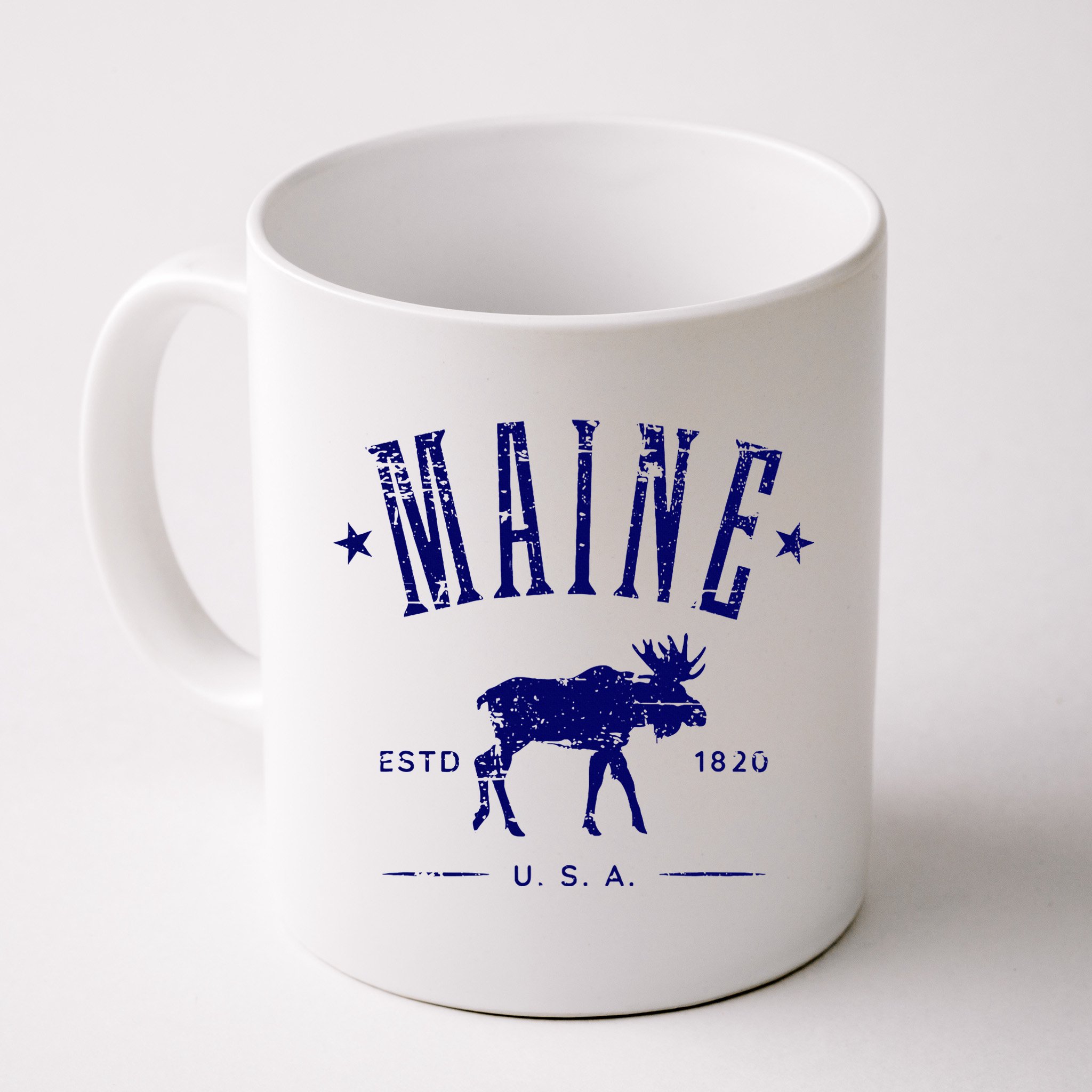 Maine Usa With Moose Distressed Design Souvenir Mug