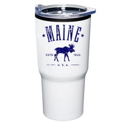 Maine Usa With Moose Distressed Design Souvenir Tumbler