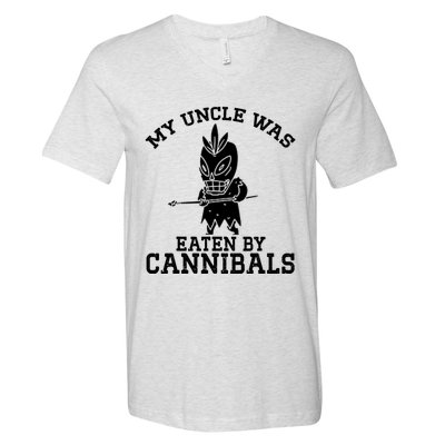 My Uncle Was Eaten By Cannibals Funny Biden V-Neck T-Shirt