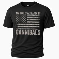 My Uncle Was Eaten By Cannibals Funny Usa Flag Cooling Performance Crew T-Shirt