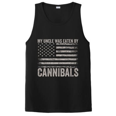 My Uncle Was Eaten By Cannibals Funny Usa Flag PosiCharge Competitor Tank