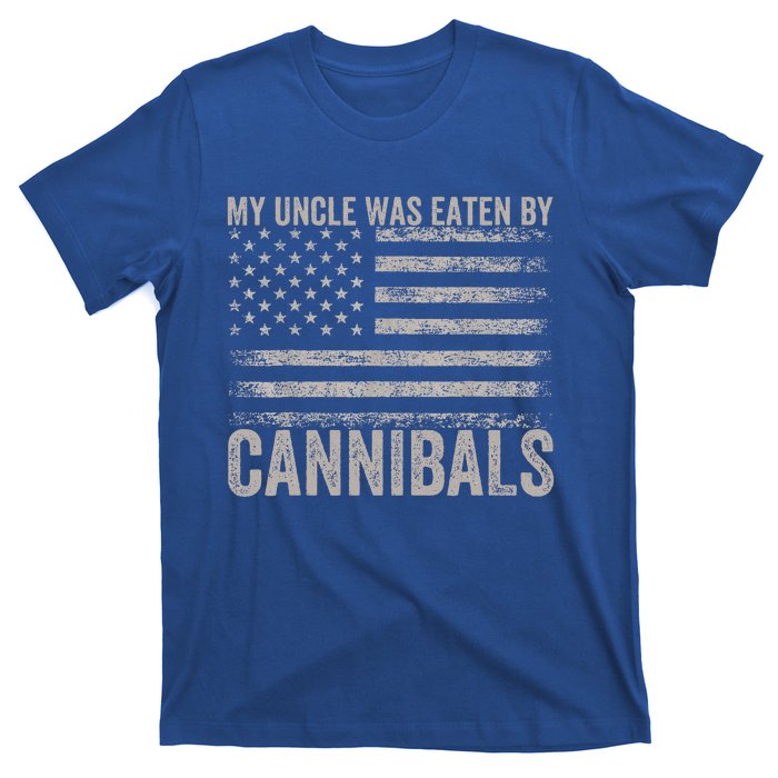 My Uncle Was Eaten By Cannibals Funny Usa Flag T-Shirt