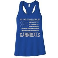 My Uncle Was Eaten By Cannibals Funny Usa Flag Women's Racerback Tank