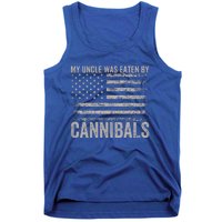 My Uncle Was Eaten By Cannibals Funny Usa Flag Tank Top