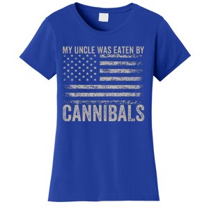 My Uncle Was Eaten By Cannibals Funny Usa Flag Women's T-Shirt