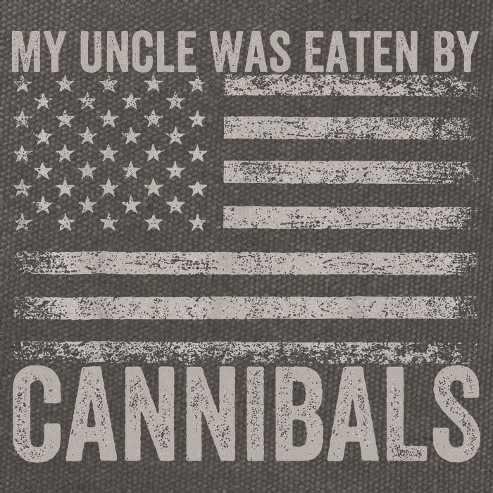 My Uncle Was Eaten By Cannibals Funny Usa Flag Cotton Canvas Backpack