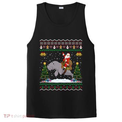 Manatee Ugly Xmas Gift Santa Riding Atee Christmas Cool Gift PosiCharge Competitor Tank