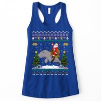 Manatee Ugly Xmas Gift Santa Riding Atee Christmas Cool Gift Womens Tank Top